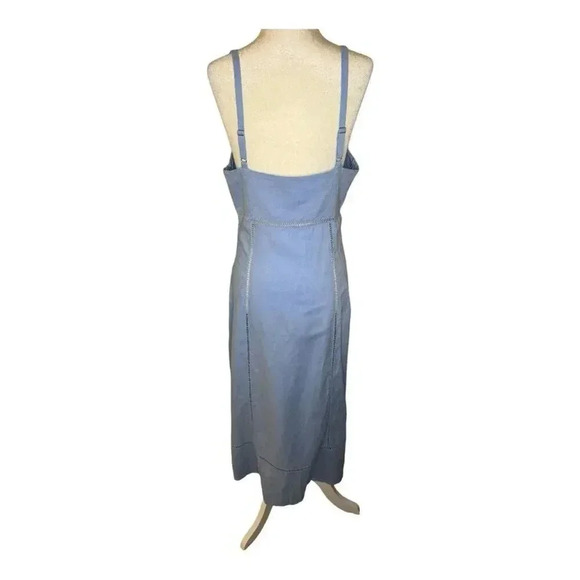 NEW Madewell Women’s Size 10 Sweetheart Midi Dress in Linen-Cotton Blend NWT - Picture 3 of 8
